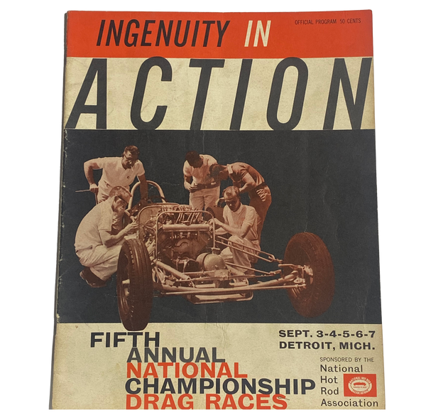 1959 NHRA National Championship Drags Detroit Dragway Michigan Program