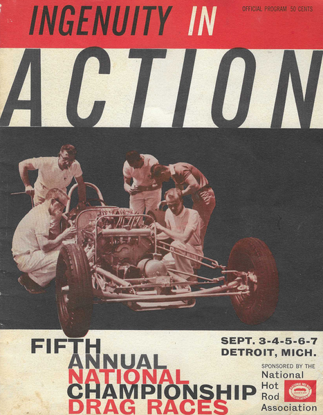 1959 NHRA National Championship Drags Program Detroit Dragway Michigan