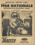 1968 US NATIONALS Drag Racing Annual Program Entry List Don Garlits