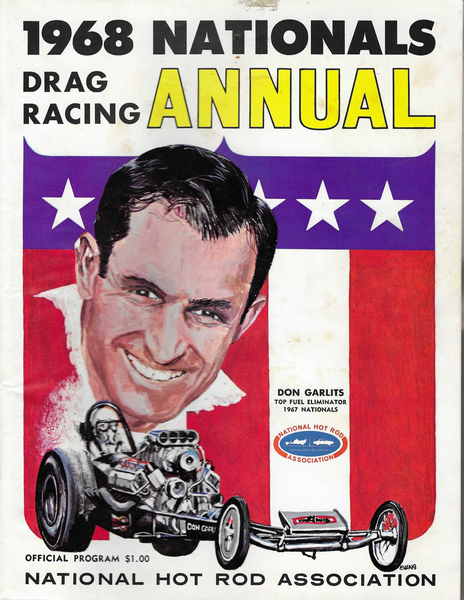 1968 US NATIONALS Drag Racing Annual Program Entry List Don Garlits