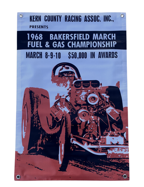 1968 BAKERSFIELD FUEL & GAS Championship Garage Banner