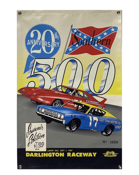 1969 '69 SOUTHERN 500 Stock Car Program Garage Banner
