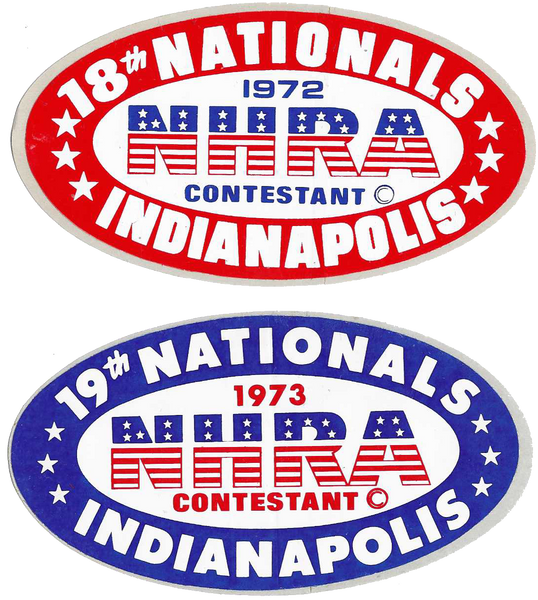 NHRA 1972 1973 US Nationals Contestant Window Decals (2) Indianapolis Indy