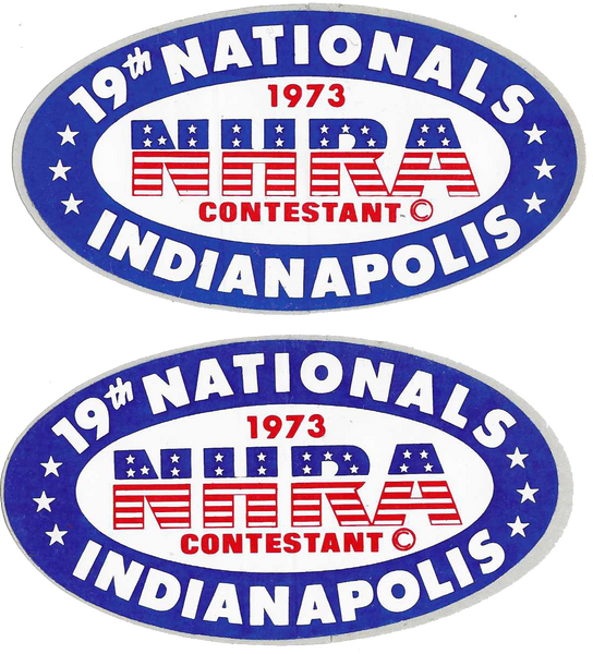 NHRA 1973 US Nationals Contestant Window Decals (2) Indianapolis Indy