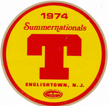 1974 NHRA Summernationals Program & Decal Englishtown Grumpy Jenkins Vega