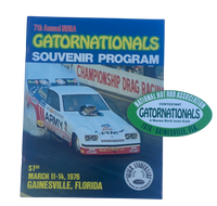 NHRA 1976 GATORNATIONALS Gainesville Official Program/Decal Bundle Snake Prudhomme