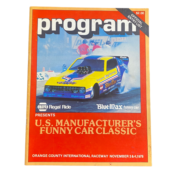 1978 OCIR US Manufacturer's Funny Car Classic Program Blue Max Mongoose