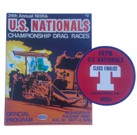 NHRA 1978 US NATIONALS Indy Official Program/Decal Bundle