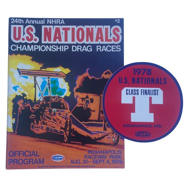 NHRA 1978 US NATIONALS Indy Official Program/Decal Bundle
