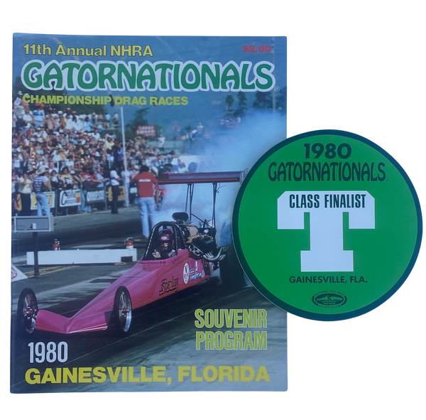 NHRA 1980 GATORNATIONALS Gainesville Official Program/Decal Bundle Shirley Muldowney