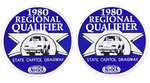 NHRA 1980 Regional Qualifier State Capital Dragway Decal Pair (2)