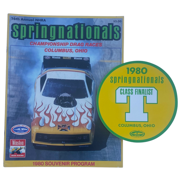 NHRA 1980 SPRINGNATIONALS Columbus Official Program/Decal Bundle