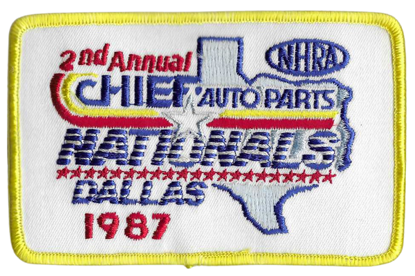 1987 NHRA Chief Auto Parts Nationals Dallas Official Event Patch
