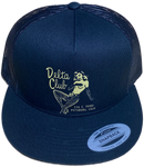 DELTA CLUB 1950's Burlesque Club Black Flat Brim Trucker Hat