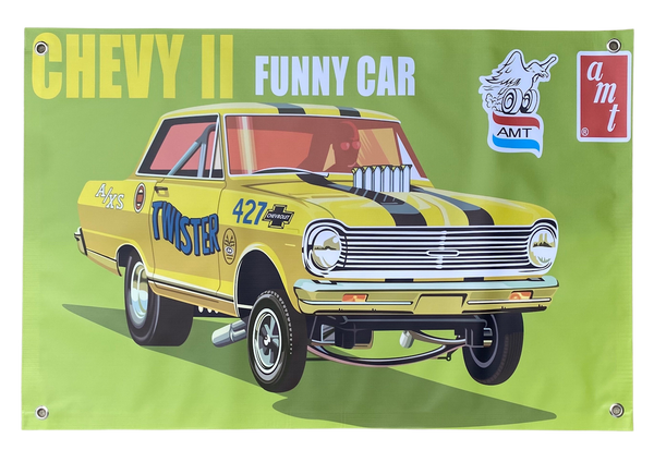 CHEVY II Funny Car AMT Model Box Shop Banner