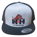 M&H RACEMASTER Tires White Black Trucker Hat