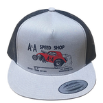 A&A SPEED SHOP Silver Black Trucker Hat