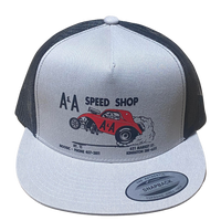 A&A SPEED SHOP Silver Black Trucker Hat