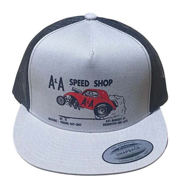 A&A SPEED SHOP Silver Black Trucker Hat