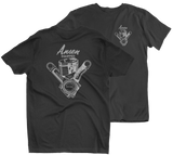 ANSEN SPEED EQUIPMENT Black Tall Tee T-Shirt Pistons Rods