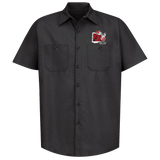 ASTRO CUSTOM WHEELS Gardena CA Button Down Shop Shirt Black