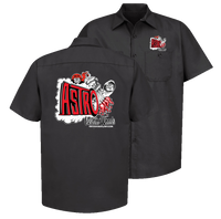 ASTRO CUSTOM WHEELS Gardena CA Button Down Shop Shirt Black