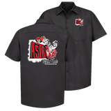 ASTRO CUSTOM WHEELS Gardena CA Button Down Shop Shirt Black