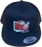 ASTRO Custom Wheels Black Flat Brim Trucker Hat