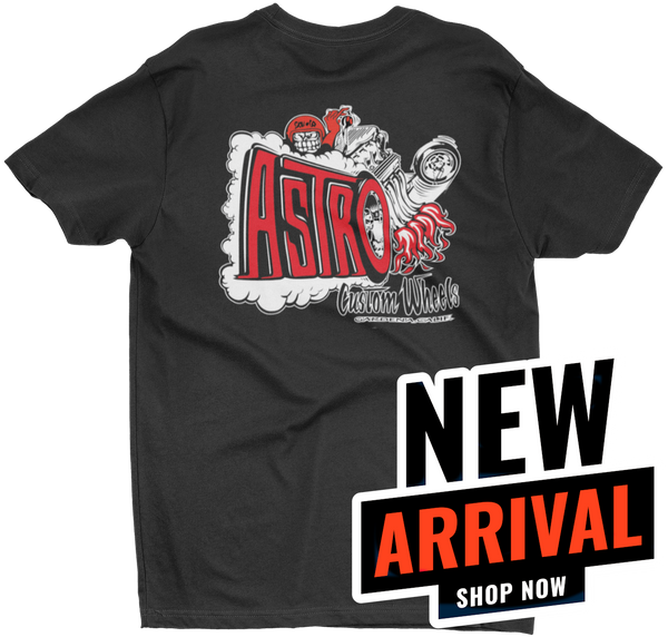 ASTRO CUSTOM WHEELS Black Tee T-Shirt