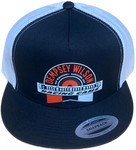 DEMPSEY WILSON Racing Cams Black/White Flat Brim Trucker Hat