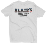 BLAIRS SPEED SHOP Pasadena White Tee T-Shirt
