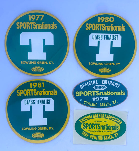 NHRA SPORTNATIONALS Bowling Green KY Decal Lot 1975-1981