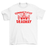 CT DRAGWAY Connecticut 1960's Dragster Logo White