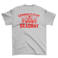 CT DRAGWAY Connecticut 1960's Dragster Logo Gray