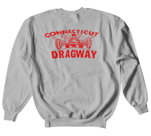 CT DRAGWAY Connecticut Dragster Gray Crew Sweatshirt Pullover
