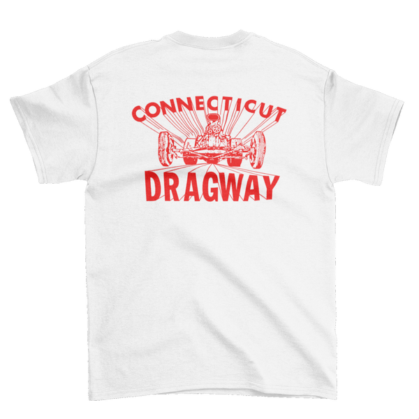CT DRAGWAY Connecticut 1960's Dragster Logo White