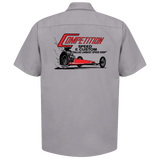 COMPETITION Speed & Custom Dallas Speed Shop Gray Button Down Shop Shirt
