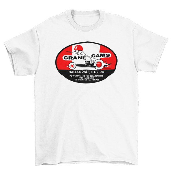 CRANE CAMS Top Eliminator White Tall Tee