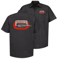 CRANKSHAFT CO. Home of the Welded Strokers Button Down Shop Shirt Black
