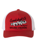 CRANKSHAFT CO. Welded Strokers Red/White Curved Brim Trucker Hat