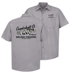 CRANKSHAFT CO. Welded Strokers Gray Button Down Shop Shirt