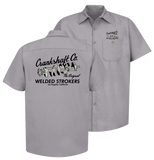 CRANKSHAFT CO. Welded Strokers Gray Button Down Shop Shirt