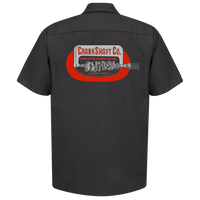 CRANKSHAFT CO. Home of the Welded Strokers Button Down Shop Shirt Black