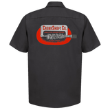 CRANKSHAFT CO. Home of the Welded Strokers Button Down Shop Shirt Black
