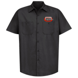 CRANKSHAFT CO. Home of the Welded Strokers Button Down Shop Shirt Black