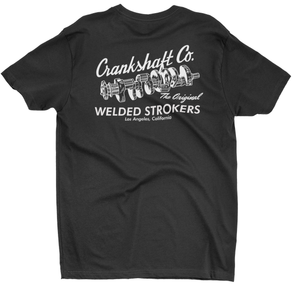 CRANKSHAFT CO. Welded Strokers Black Tee T-Shirt