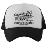 CRANKSHAFT CO. Welded Strokers White Black Curved Brim Trucker Hat