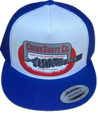 CRANKSHAFT CO. Home of the Original Strokers Royal/White Trucker Hat