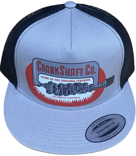 CRANKSHAFT CO. Home of the Original Strokers Silver/Black Trucker Hat