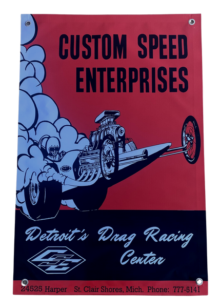 CUSTOM SPEED ENTERPRISES Speed Shop Wall Banner